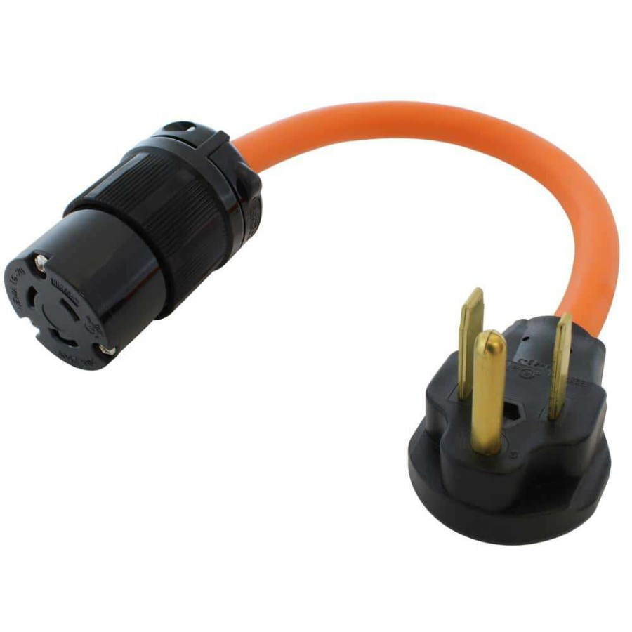 Extension Cord Accessories * | Ac Works 1.5 Ft. T 6-50P 50 Amp Welder Plug To L6-20R 20 Amp 250-Volt Locking Outlet