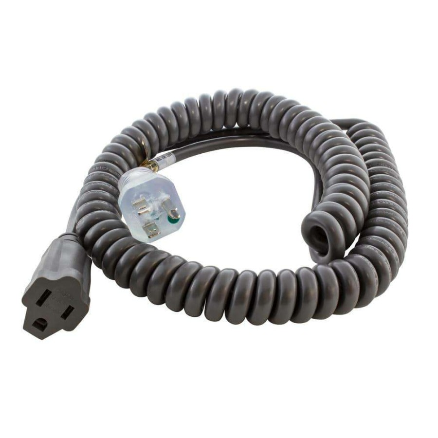 Extension Cord Accessories * | Ac Works Up To 10 Ft. 10 Amp 18/3 Coiled Medical Grade Extension Cord