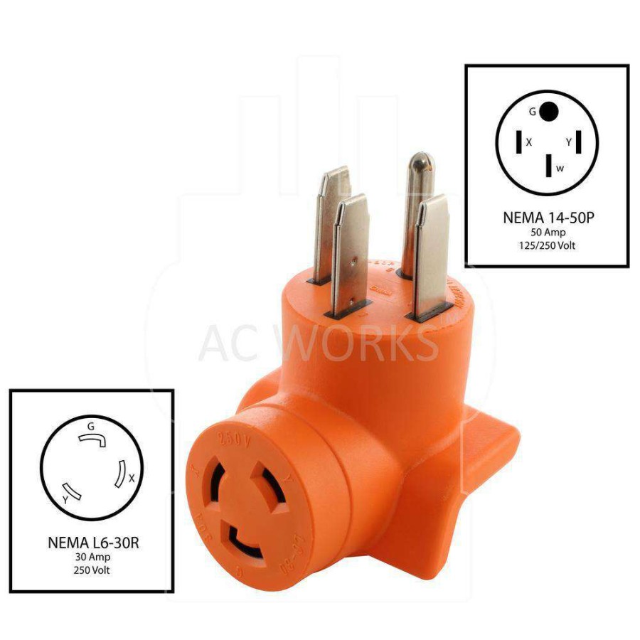 Extension Cord Accessories * | Ac Works Nema L6-30 Adapter Kit For 250-Volt Power Sources