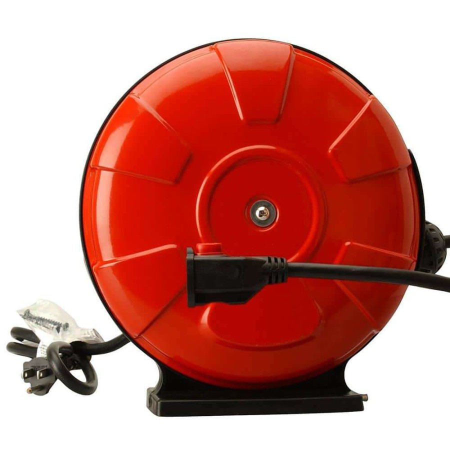 Extension Cord Reels * | Southwire 30 Ft. 14/3 Sjtw Retractable Cord Reel With Locking Plug