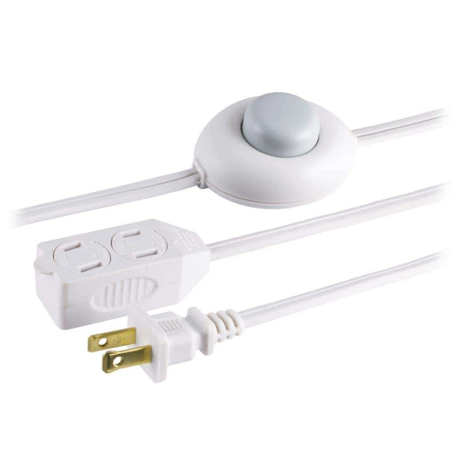 General Purpose Cords * | Ge 12 Ft. 16/3 3-Outlet Polarized Extension Cord With Power Switch, White