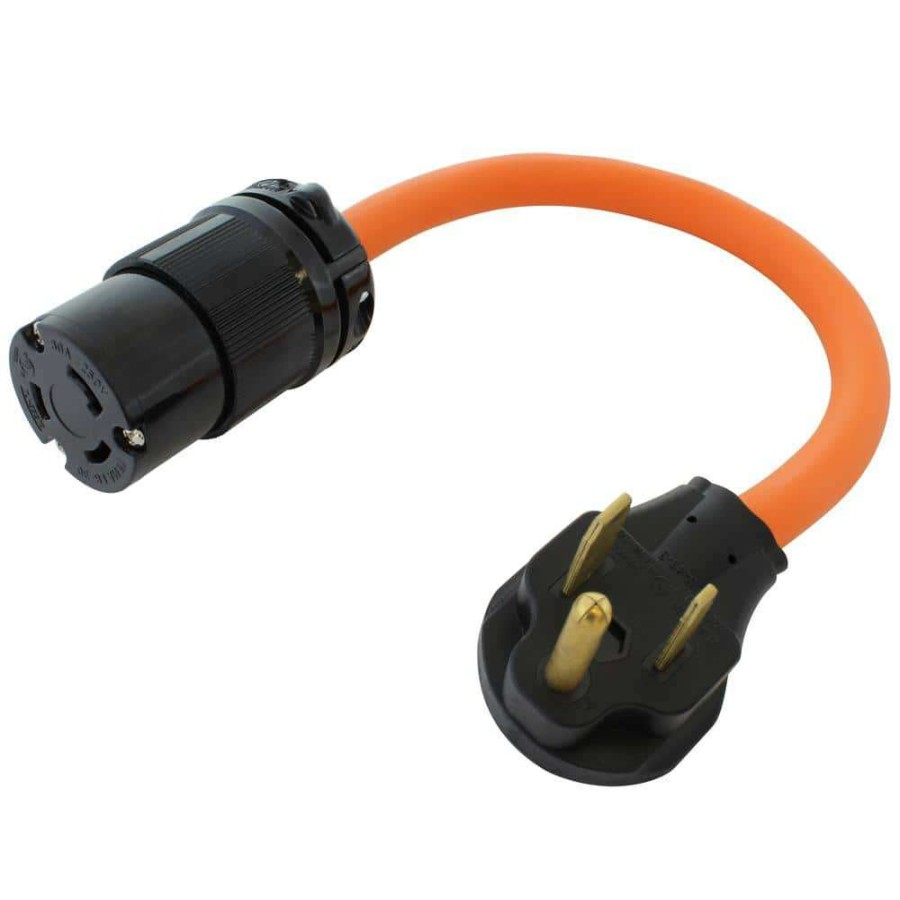 Extension Cord Accessories * | Ac Works 1.5 Ft. Nema 6-50P 50 Amp Welder Plug To L6-30R 30 Amp 250-Volt Locking Outlet