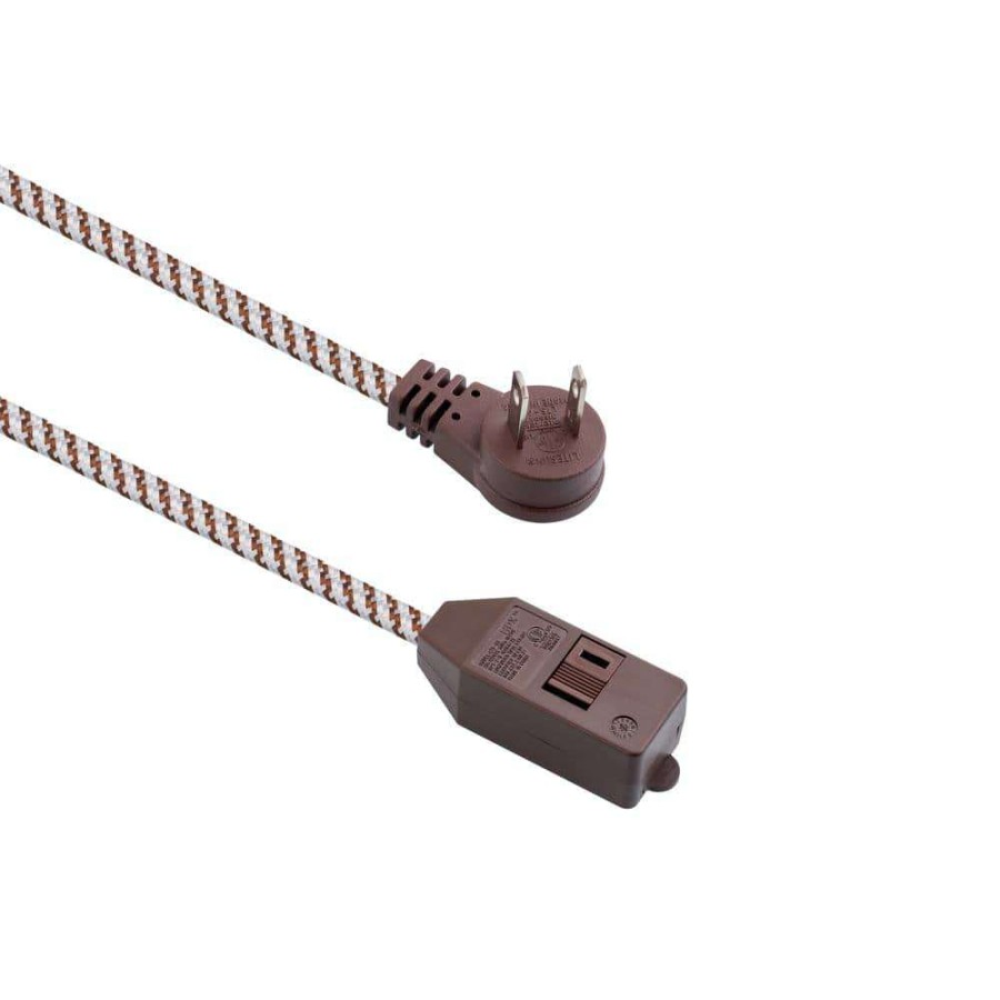 General Purpose Cords * | Hdx 10 Ft. 16-Gauge/2 Brown Braided Extension Cord (1-Pack)