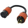 Extension Cord Accessories * | Ac Works 1.5 Ft. 3-Phase 30 Amp 250-Volt L15-30P 4-Prong Plug To L15-20R Locking 3-Phase 20 Amp 250-Volt Connector