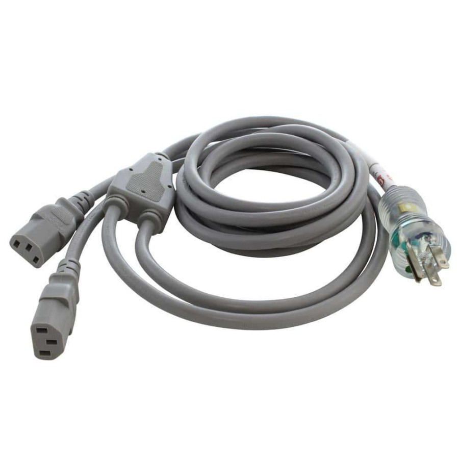 Extension Cord Accessories * | Ac Works 10 Ft. 13 Amp 16/3 Medical Grade Y-Cable With 2 C13 Connectors