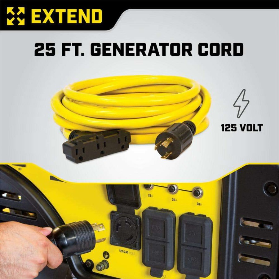 Generator Parts * | Champion Power Equipment 25-Foot 30-Amp 125-Volt Fan-Style Generator Extension Cord (L5-30P To Three 5-15R)