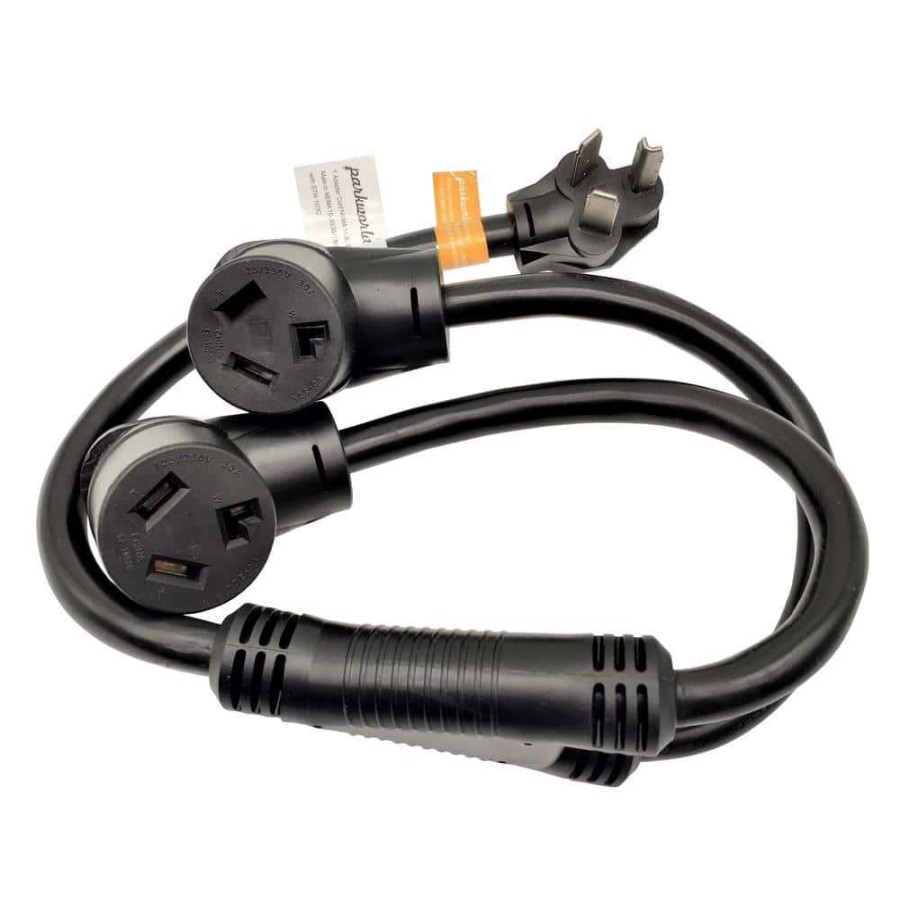 Appliance Extension Cords * | Parkworld 3 Ft. 10/3 3-Wire Dryer 30 Amp 3-Prong Y Adapter Cord Nema 10-30P Plug To (2) 10-30R Receptacle Splitter Cord