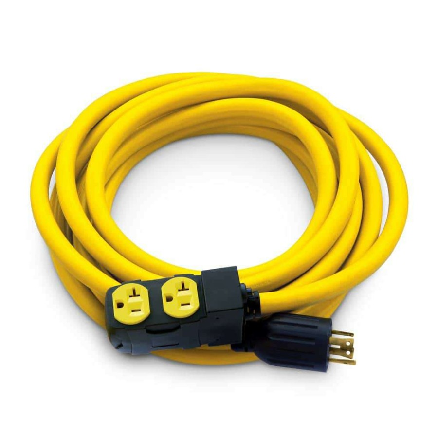 Generator Parts * | Champion Power Equipment 25 Ft. Nema L14-30P To 4X 5-20R Generator Cord In Yellow