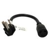 Appliance Extension Cords * | Parkworld 1.5 Ft. 10/3 3-Wire 30 Amp Dryer 3-Prong Nema 10-30P Plug To Generator 3-Prong Locking L6-20R Adapter Cord