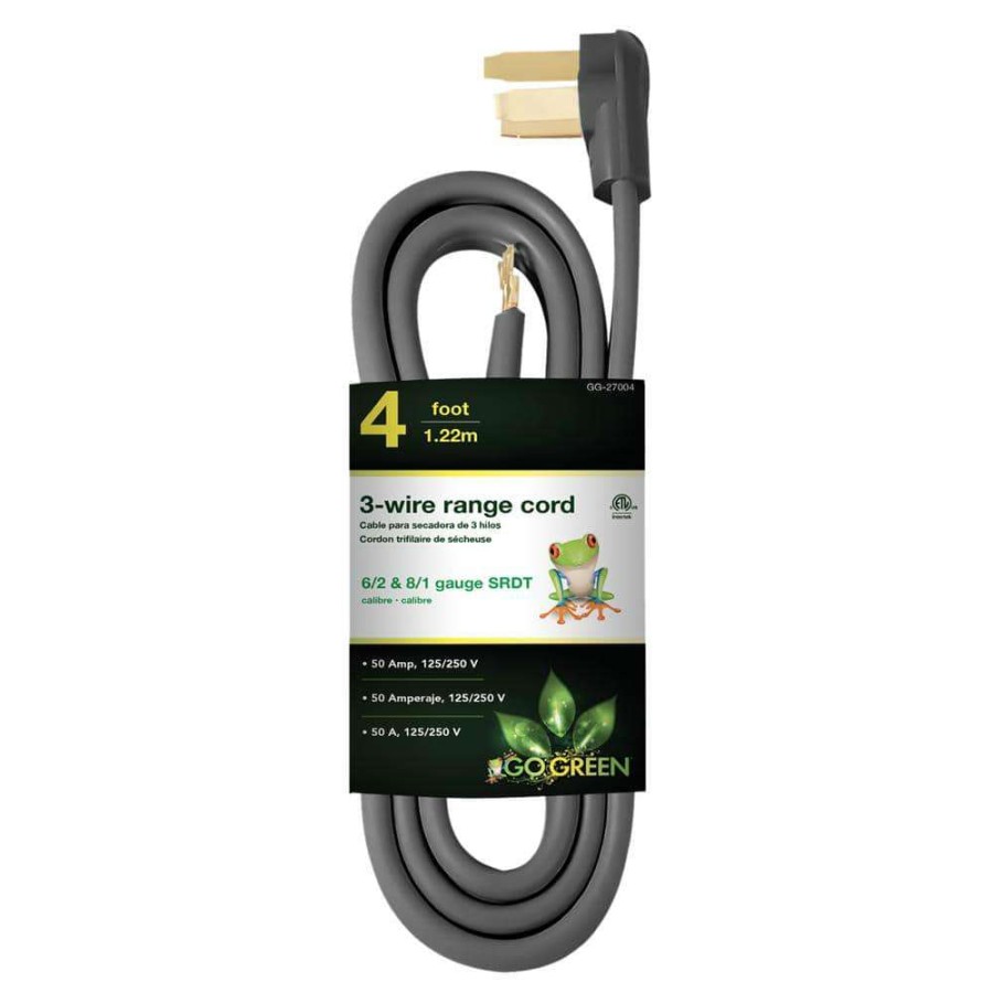 Appliance Extension Cords * | Power By Go Green 4 Ft. 6/2 And 8/1 3-Wire Range Cord