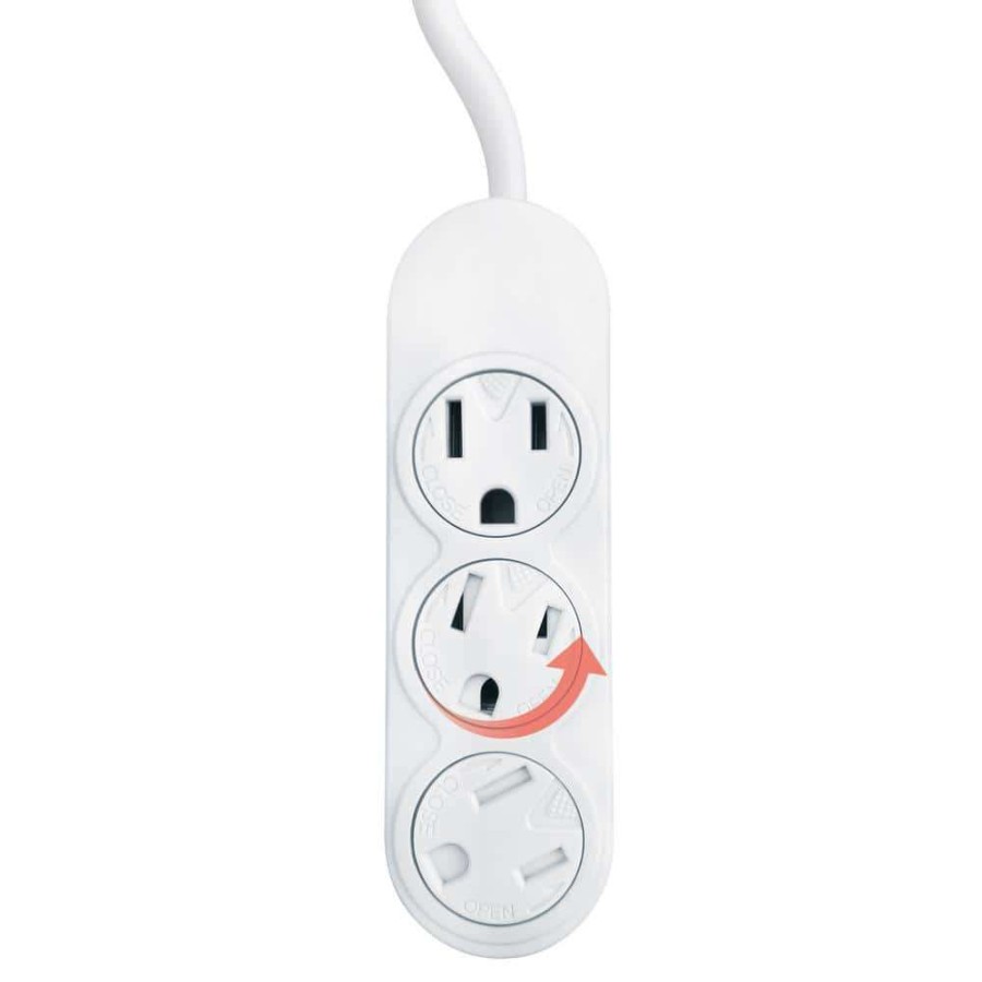 General Purpose Cords * | Sun Joe 6 Ft. 14/3 Indoor/Outdoor 3-Outlet Extension Cord, White