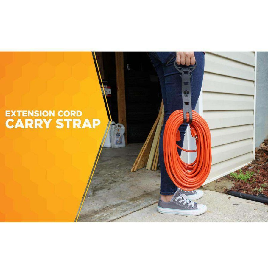 Extension Cord Accessories * | Woods 150 Ft. 16/3 Awg Carry Strap For Cords, Black