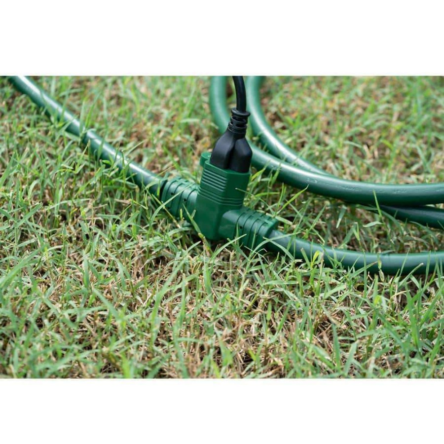 General Purpose Cords * | Woods 25 Ft. 14/3 Multi-Outlet (3) Garden Outdoor Medium-Duty Extension Cord, Green