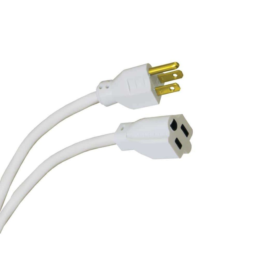 General Purpose Cords * | Hdx 8 Ft. 16/3 Outdoor Extension Cord, White