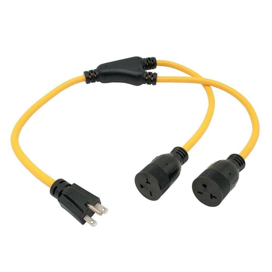 Appliance Extension Cords * | Parkworld 3 Ft. 12/3 3-Wire Nema 6-15 Splitter Nema 6-15P To (2) 6-15R T-Blade For 6-20R Receptacle Y Adapter Cord