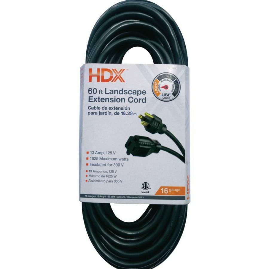 General Purpose Cords * | Hdx 60 Ft. 16/3 Extension Cord, Green