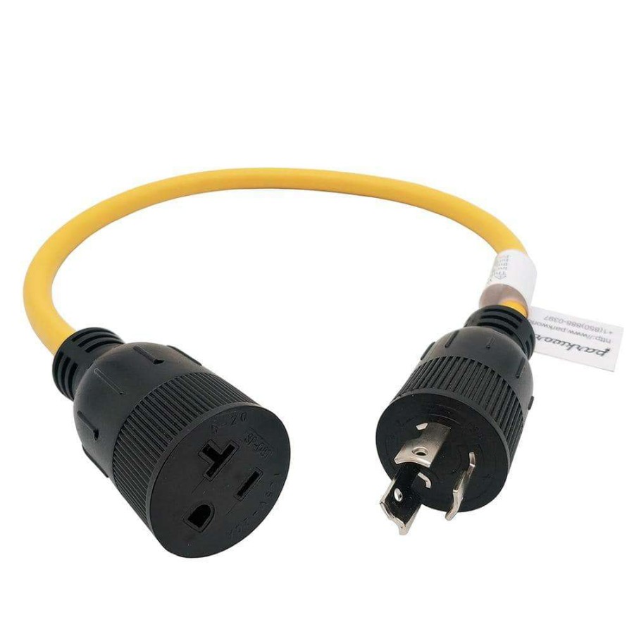 Appliance Extension Cords * | Parkworld 2 Ft. 12/3 3-Wire 15 Amp 250-Volt Nema L6-15P Plug To 5-20R/15R T-Blade Receptacle (L6-15P To 5-20/15R Adapter Cord)