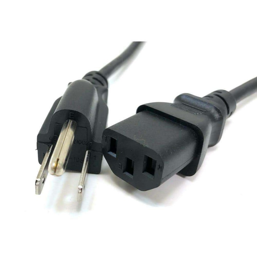 Appliance Extension Cords * | Micro Connectors, Inc 3 Ft. 18Awg/3-Conductors Black Universal Ac Power Cord (Nema 5-15P To C13) (2-Pack)