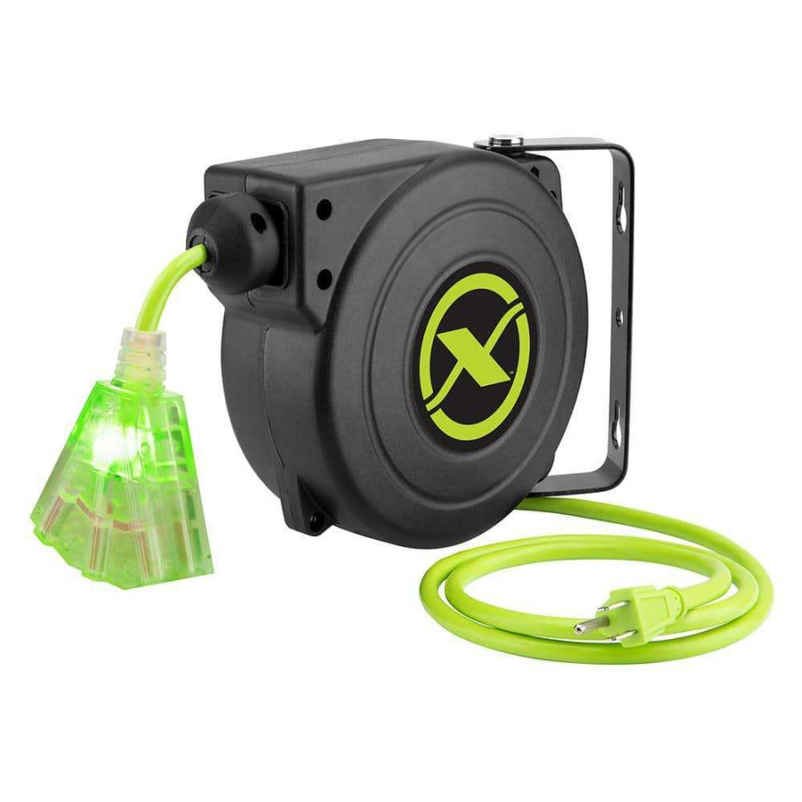 Extension Cord Reels * | Flexzilla Zillagreen 25 Ft. Retractable Extension Cord Reel, 16/3 Awg