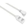 General Purpose Cords * | Hdx 12 Ft. 16/2 Braided Extension Cord With Safety Cover, In White And Grey