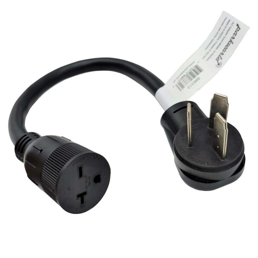 Appliance Extension Cords * | Parkworld 1.5 Ft. 10/3 3-Wire 50 Amp 3-Prong Nema 10-50P Plug To 20 Amp T-Blade Female Outlet 6-20R/6-15R Range Adapter Cord