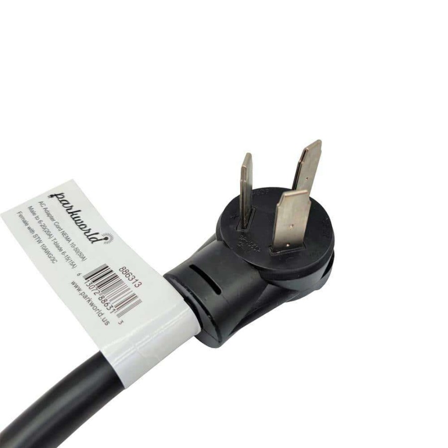 Appliance Extension Cords * | Parkworld 1.5 Ft. 10/3 3-Wire 50 Amp 3-Prong Nema 10-50P Plug To 20 Amp T-Blade Female Outlet 6-20R/6-15R Range Adapter Cord