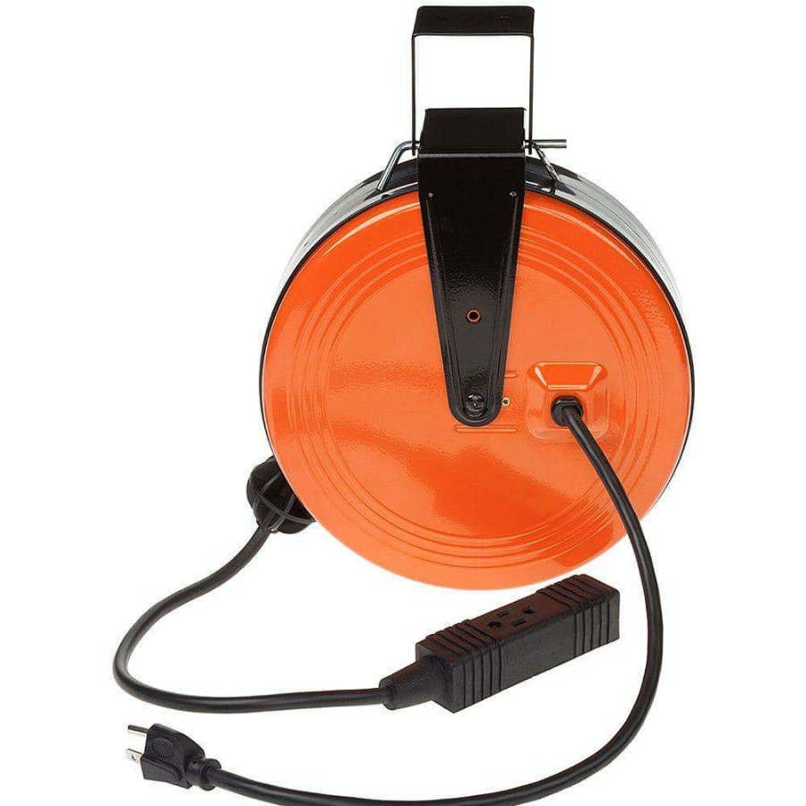 Extension Cord Reels * | Hdx 30 Ft. 16/3 Heavy-Duty Retractable Extension Cord Reel With 3-Outlets