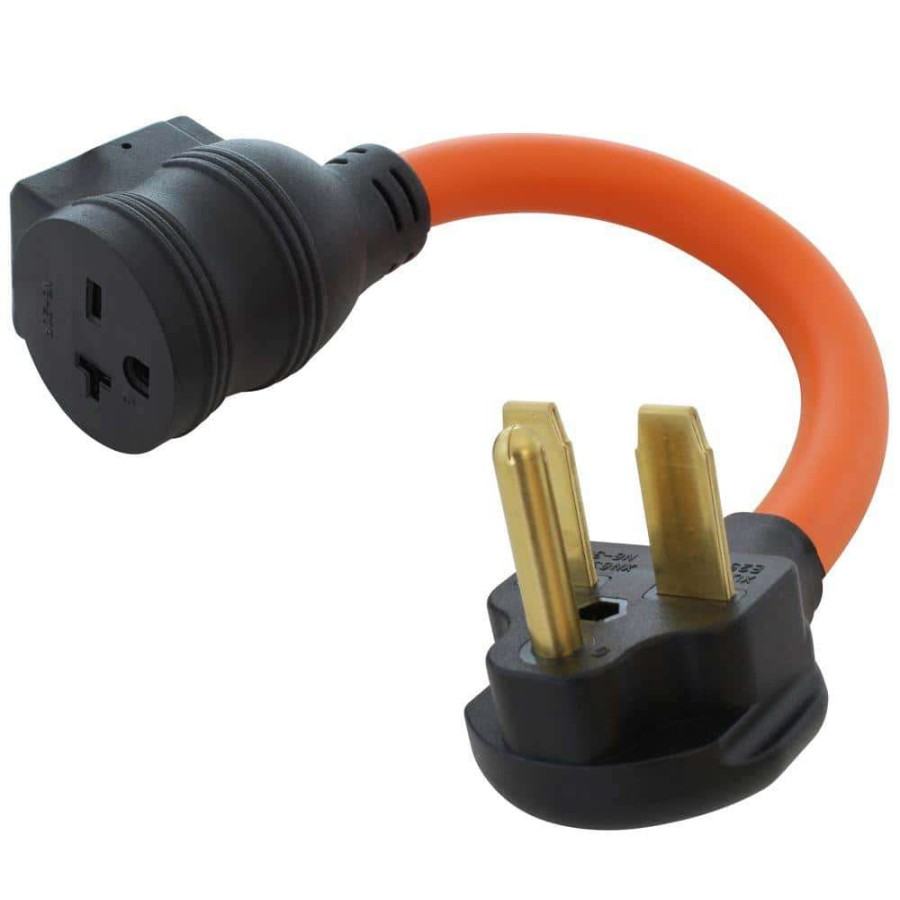 Extension Cord Accessories * | Ac Works 1.5 Ft. 30 Amp 3-Prong 6-30P Commercial Hvac Plug To 6-15/20 Outlet With 20 Amp Breaker