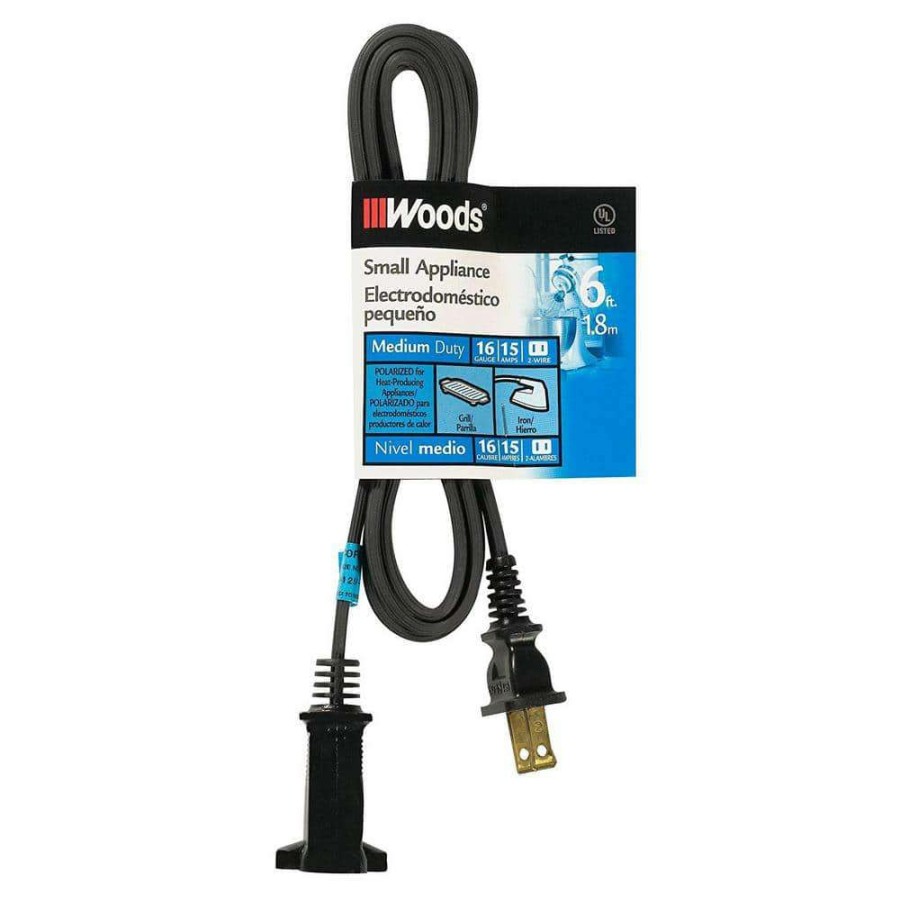 Appliance Extension Cords * | Woods 6 Ft. 16/2 2-Wire 292 Hpn Appliance Power Cord