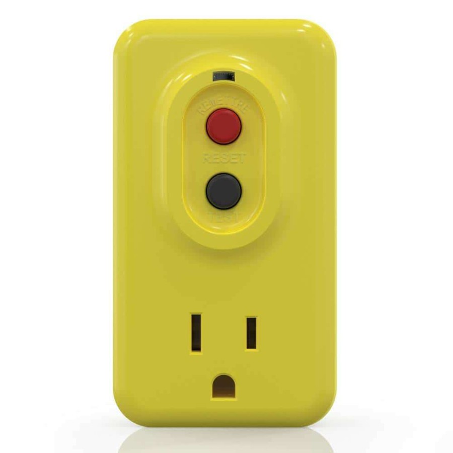 Gfci Plugs * | Elegrp 15 Amp Single Outlet Gfci Adapter, 3-Prong Grounded Gfci Adapter Plug, For Indoor Use With Auto Reset, Yellow