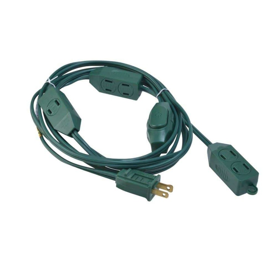 General Purpose Cords * | Woods 12 Ft. Multi-Outlet (9) Indoor Extension Cord, Green