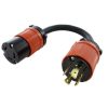 Extension Cord Accessories * | Ac Works 1 Ft. Adapter Cord 3-Phase 30 Amp 250-Volt L15-30P 4-Prong Plug To L6-30R Locking 250-Volt Connector