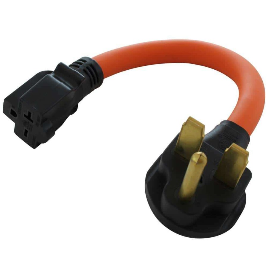 Extension Cord Accessories * | Ac Works 1 Ft. 30 Amp 3-Prong 6-30P Commercial Hvac Plug To 6-15/20 Outlet