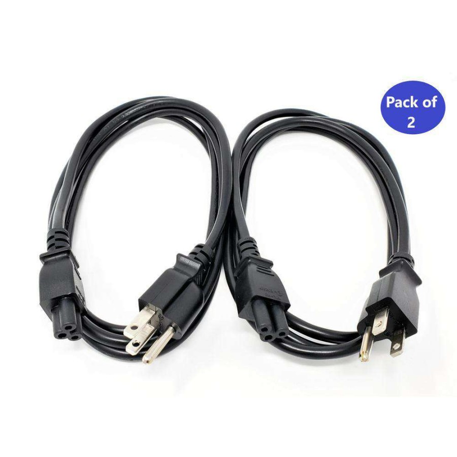 Appliance Extension Cords * | Micro Connectors, Inc 6 Ft. Nema 5-15P To C5 18Awg 3-Prong Notebook/ Tv /Power Cord, Ul Approved In Black (2 Per Box)