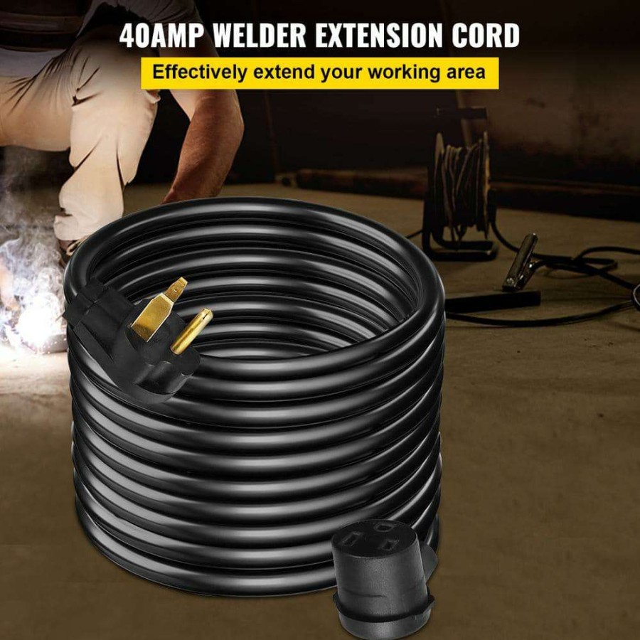 General Purpose Cords * | Vevor Welder Extension Cord 40 Amp 50 Ft. 250-Volt 8-Gauge 3-Prong Welding Power Cord With Nema 6-50 Plug