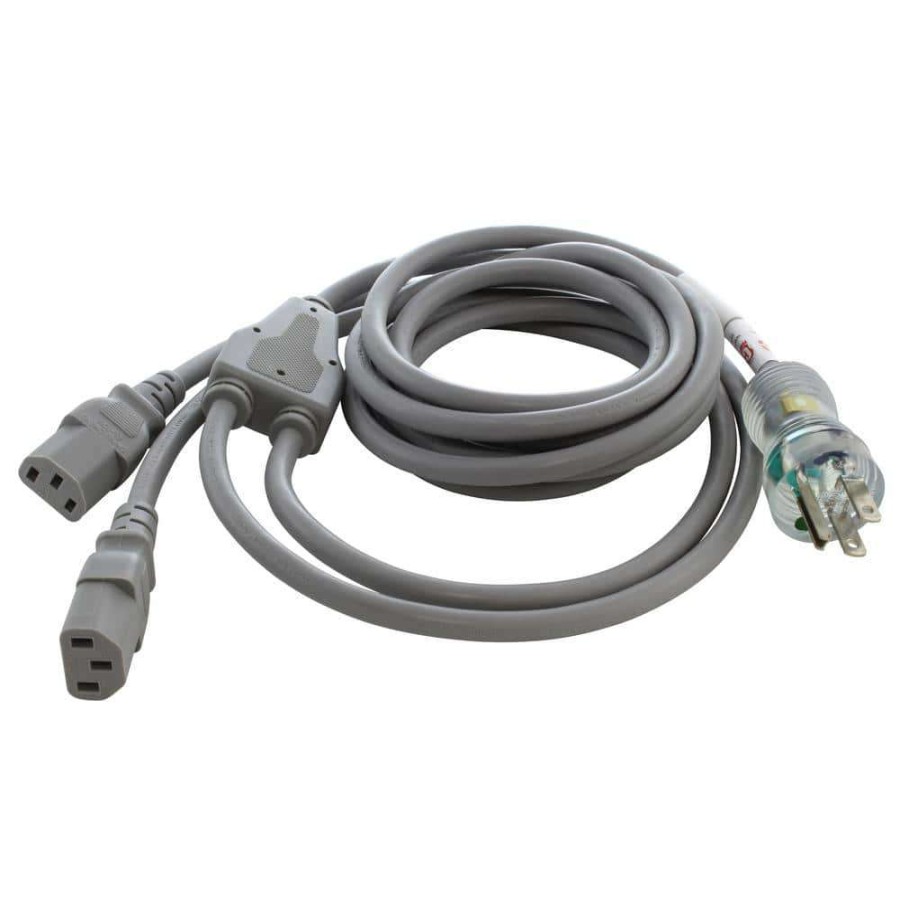 Extension Cord Accessories * | Ac Works 10 Ft. 10 Amp 18/3 Medical Grade Y-Cable With Two C13 Connectors