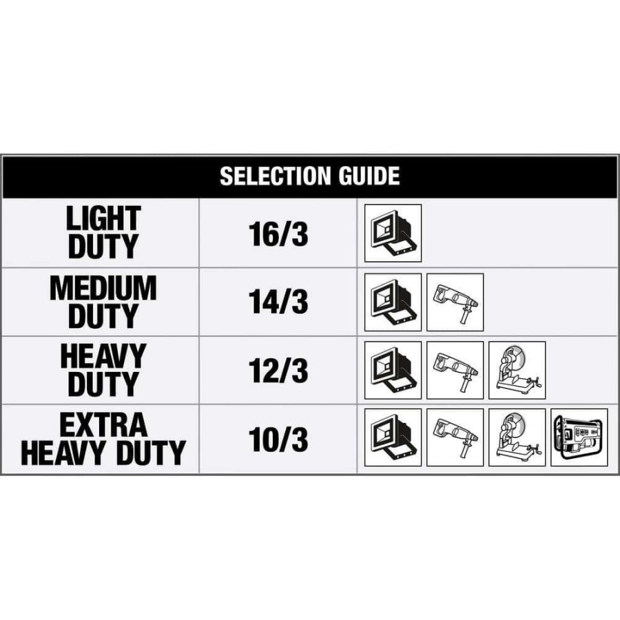 General Purpose Cords * | Southwire 50 Ft. 16/3 Sjtw Cold Weather Outdoor Light-Duty Extension Cord With Lighted End