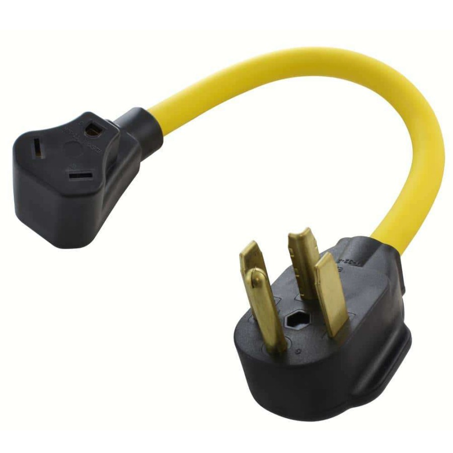 Extension Cord Accessories * | Ac Works 1.5 Ft. 14-30P 30 Amp 4-Prong Dryer Plug To 30 Amp Rv 10/3 Extension Cord Adapter