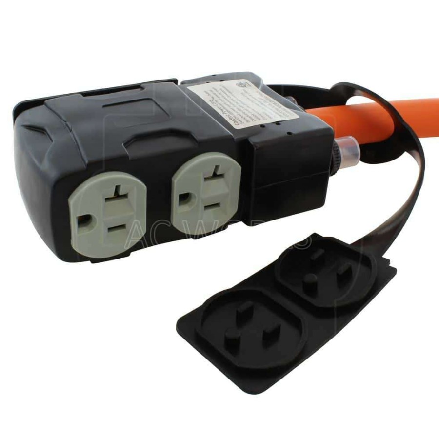 Extension Cord Accessories * | Ac Works 1.5 Ft. Adapter Nema 14-50P Rv/Range/Generator Plug To (4) Household Outlets With 20 Amp Breaker