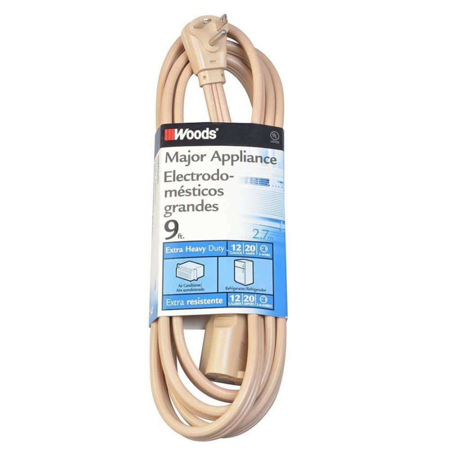 Appliance Extension Cords * | Southwire 9 Ft. 12-Gauge 20 Amp Extra Heavy Duty Major Appliance Cord, Beige