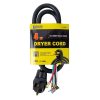 Appliance Extension Cords * | Bergen Industries 4 Ft. 4-Wire Clothes Dryer Replacement Cord Black