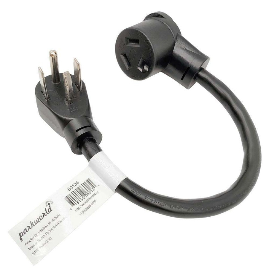 Appliance Extension Cords * | Parkworld 1.5 Ft. 10/3 3-Wire Dryer 4-Prong 14-30P Plug To 3-Prong Dryer 10-30R Female Dryer Adapter Cord