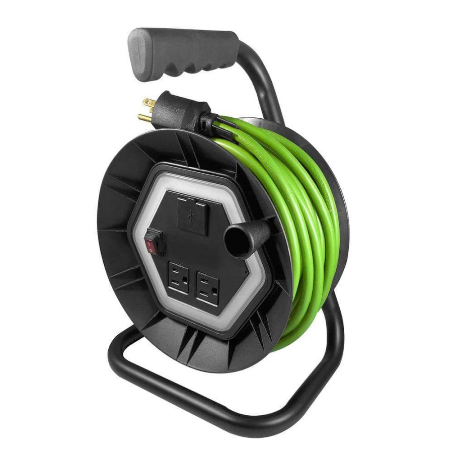 Extension Cord Reels * | Usw 50 Ft. Cord Reel With 550 Lm Led Light